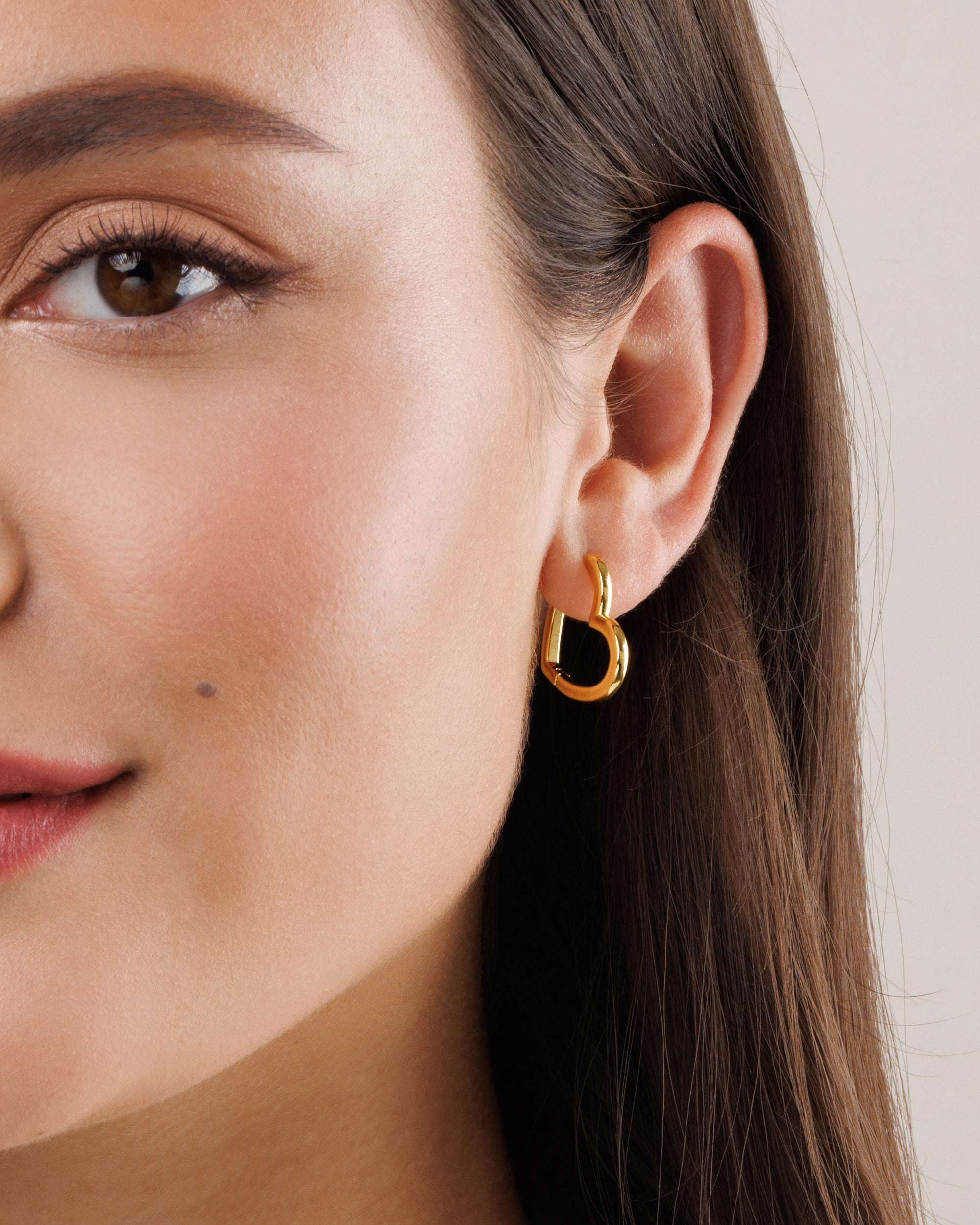 Chunky Tube Hoops Small - 9ct Gold | Solid Gold Hoop Earrings | By Baby